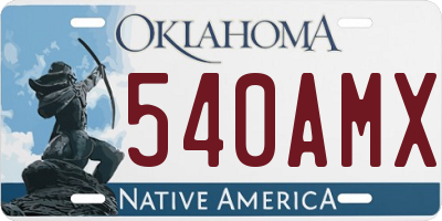 OK license plate 540AMX