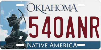 OK license plate 540ANR