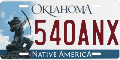 OK license plate 540ANX