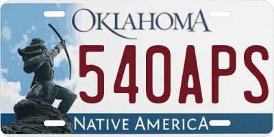 OK license plate 540APS