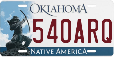 OK license plate 540ARQ