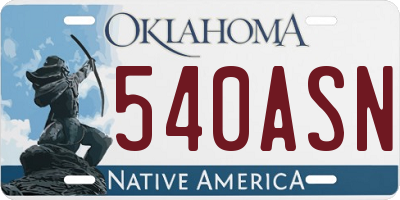 OK license plate 540ASN