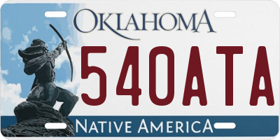 OK license plate 540ATA
