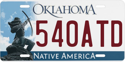 OK license plate 540ATD