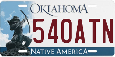 OK license plate 540ATN