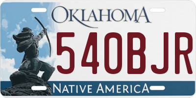 OK license plate 540BJR