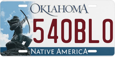 OK license plate 540BLO