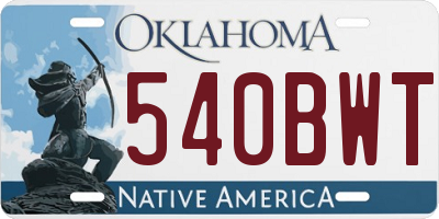 OK license plate 540BWT