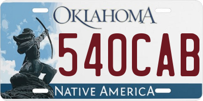 OK license plate 540CAB