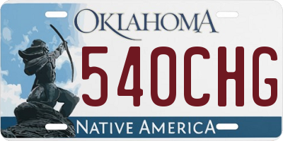 OK license plate 540CHG