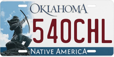 OK license plate 540CHL