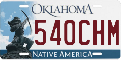 OK license plate 540CHM