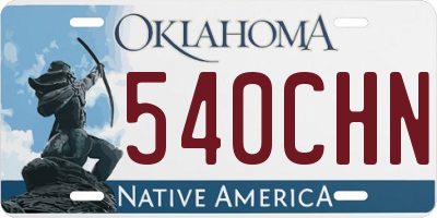 OK license plate 540CHN