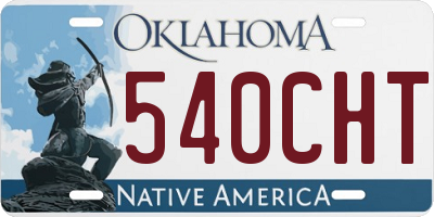 OK license plate 540CHT