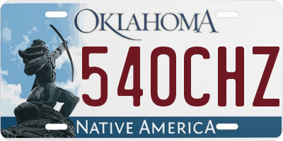 OK license plate 540CHZ
