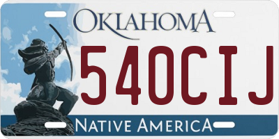 OK license plate 540CIJ