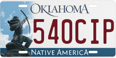 OK license plate 540CIP