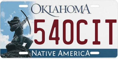 OK license plate 540CIT