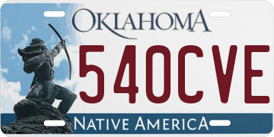 OK license plate 540CVE