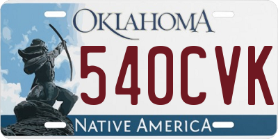 OK license plate 540CVK