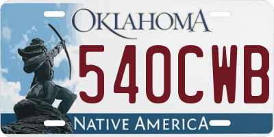 OK license plate 540CWB