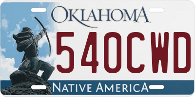 OK license plate 540CWD