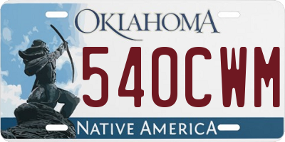 OK license plate 540CWM