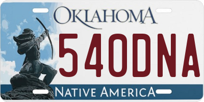 OK license plate 540DNA