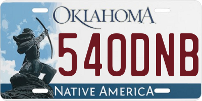 OK license plate 540DNB