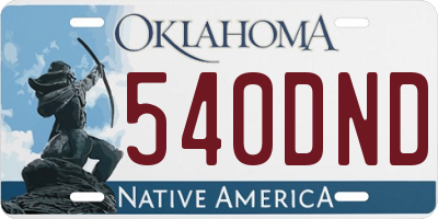 OK license plate 540DND