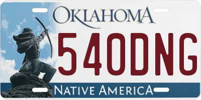OK license plate 540DNG