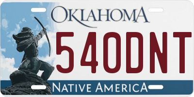 OK license plate 540DNT