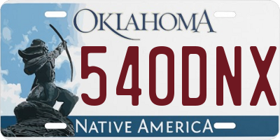 OK license plate 540DNX