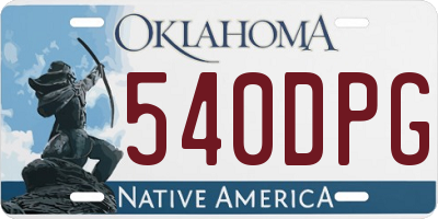 OK license plate 540DPG
