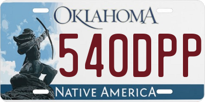 OK license plate 540DPP