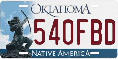 OK license plate 540FBD