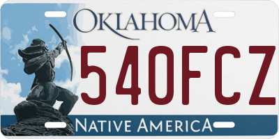 OK license plate 540FCZ