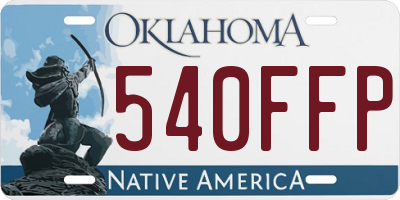 OK license plate 540FFP