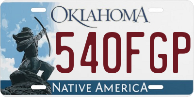 OK license plate 540FGP