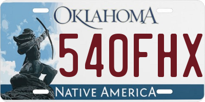 OK license plate 540FHX