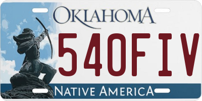 OK license plate 540FIV
