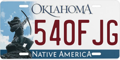 OK license plate 540FJG