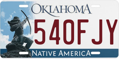 OK license plate 540FJY