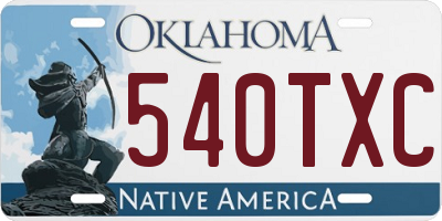 OK license plate 540TXC