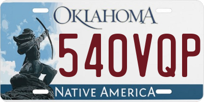OK license plate 540VQP