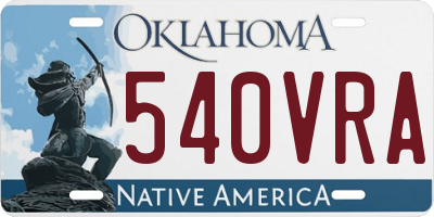 OK license plate 540VRA