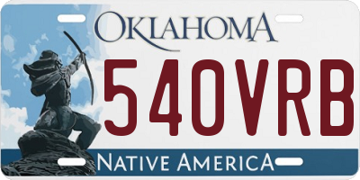 OK license plate 540VRB