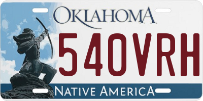 OK license plate 540VRH