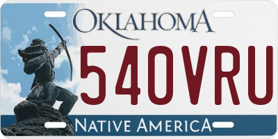 OK license plate 540VRU