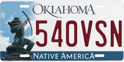 OK license plate 540VSN